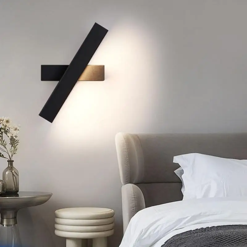 

Bedside wall lamp bedroom simple modern led lamp creative rotatable living room study wall aisle wall lamp