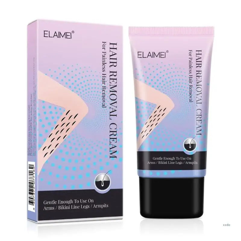 

ELAIMEI Hair Remover Cream Cool Summer Beach Vacation Travel Bikini Area Leg Arm Fast & Effective No Shaving