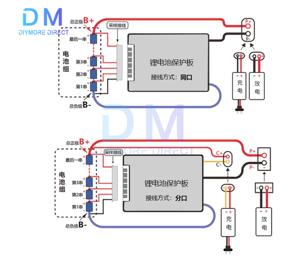 5 Pezzi Scheda Protezione BMS 4S 30A Per Pacchi Batteria Li-ion 14.8V