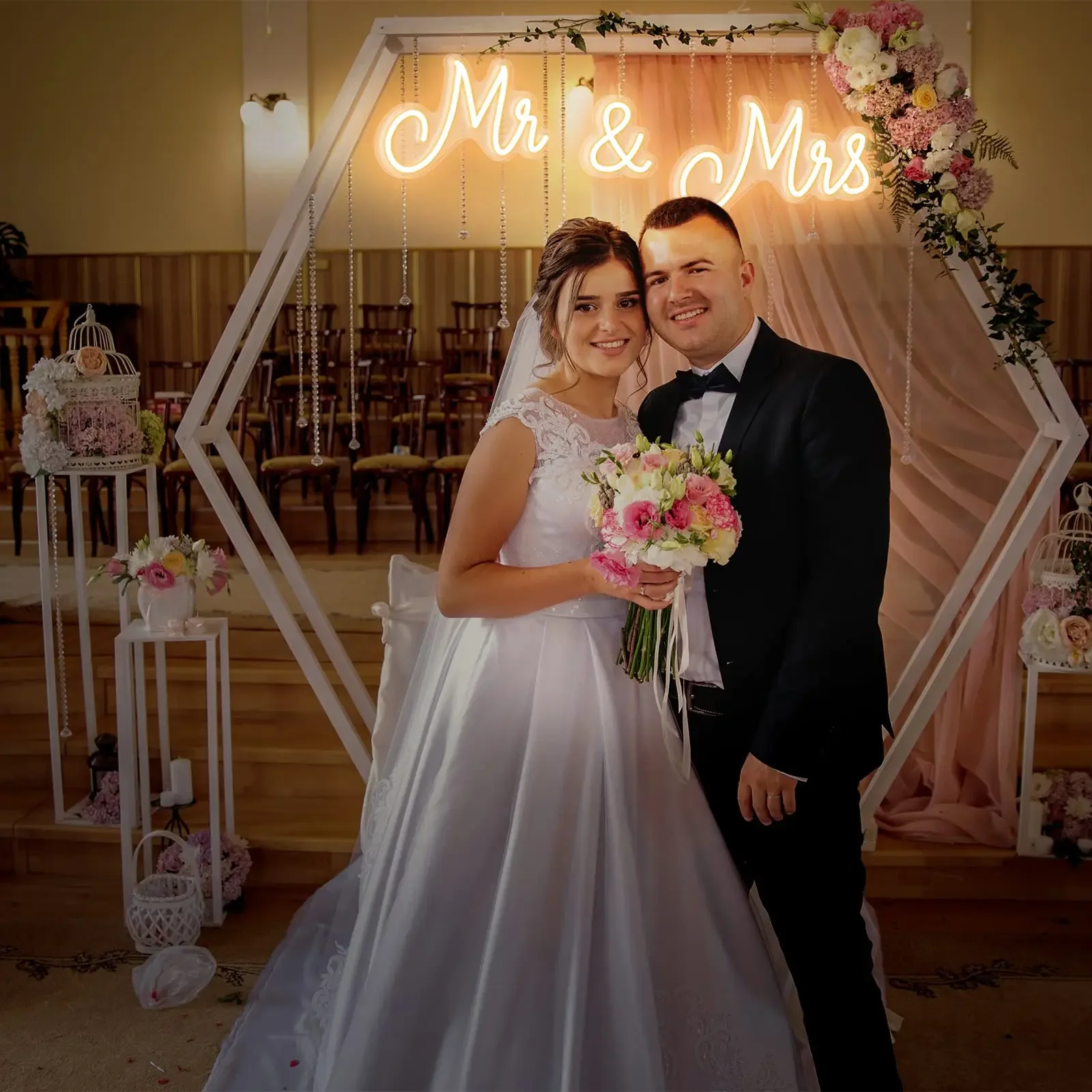 Mr and Mrs Neon Sign for Wedding 4 | Mr and Mrs Neon Sign for Wedding 3