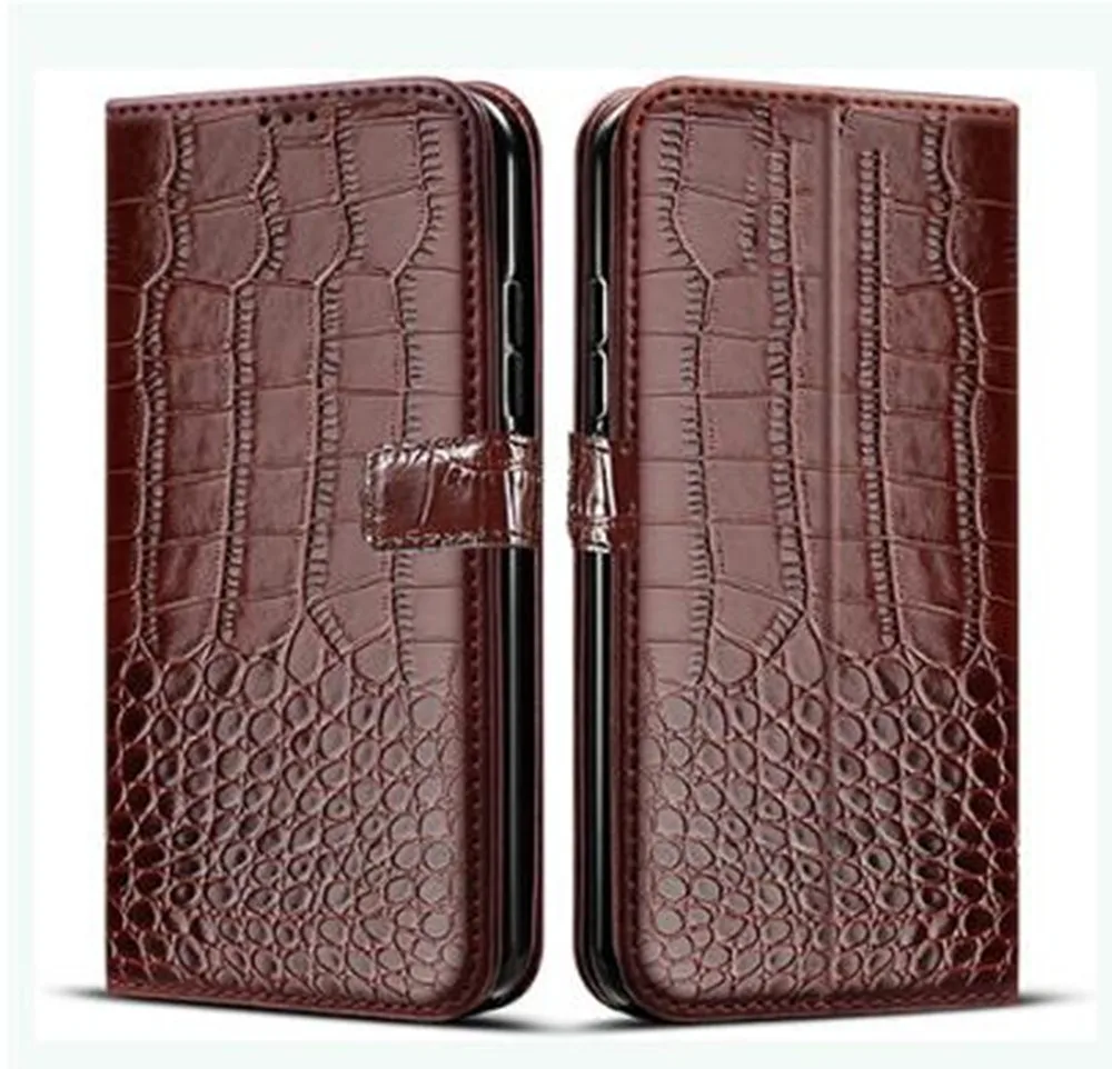 Leather Flip Wallet Case with Card Holder and Stand Functionality
