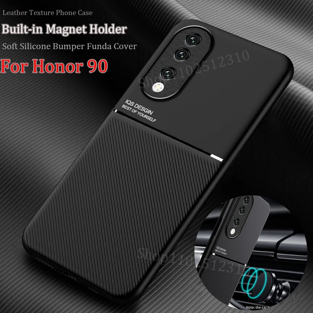 Magnetic Leather Phone Case with Car Holder Attachment