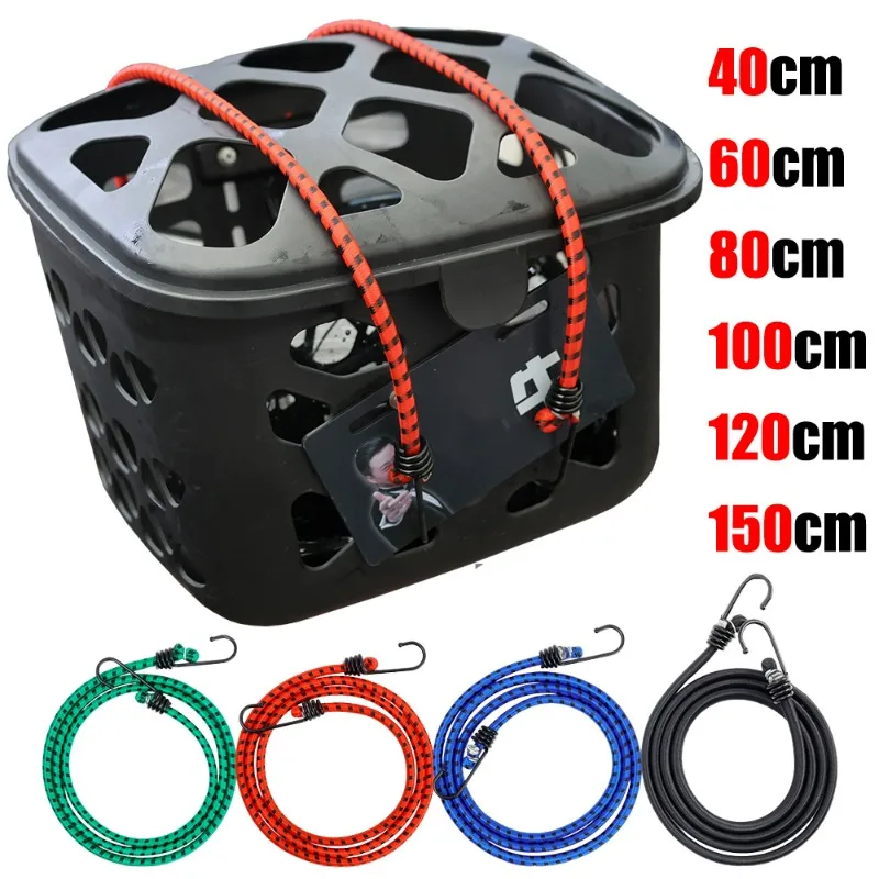 Motorcycle Luggage Strap Car Luggage Strap Rope Cargo Luggage Fixed Straps Elastic Rubber Tie Bicycle Motorcycle Riding Equipment 150/120/100/80/60/40cm