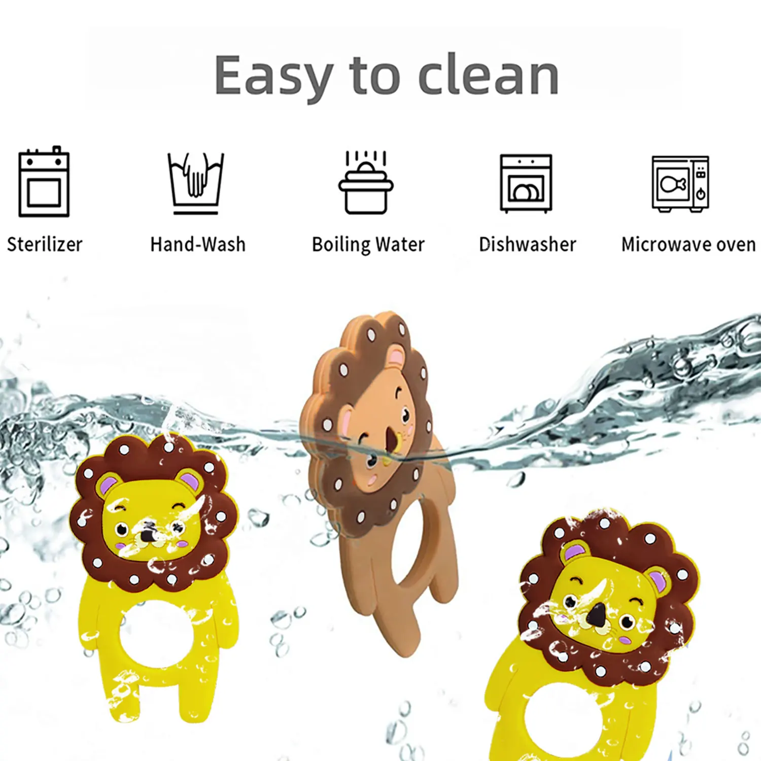 Newborn teething toys safe and easy to hold BPA-free silicone teether 360&deg; baby teether toys for babies 6 months and above teething toys silicone teething toys