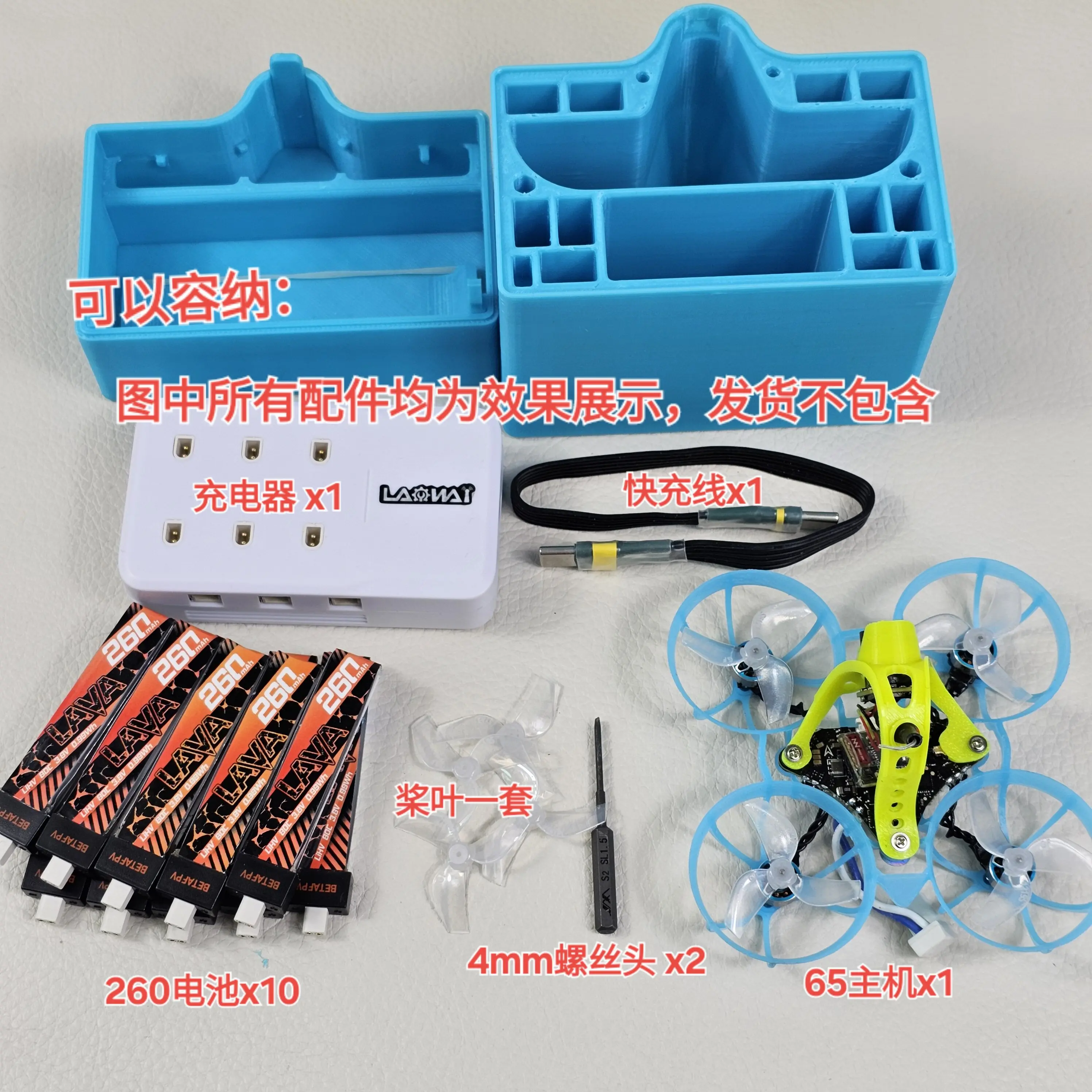 Câble de charge USB inclus avec l'étui de transport pour drone, prêt à être branché.