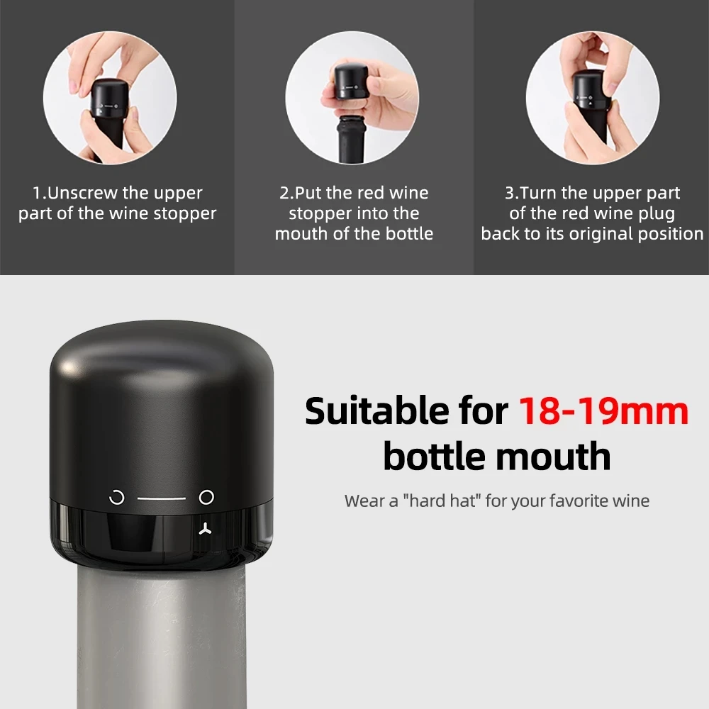 Wine Bottle Stopper Xiaomi Vacuum Reusable Red Wine Corks Champagne Bottle Sealer Cap Set Leak-proof Fresh Keeper for Wine Plug Bar Tool wine bottle stopper