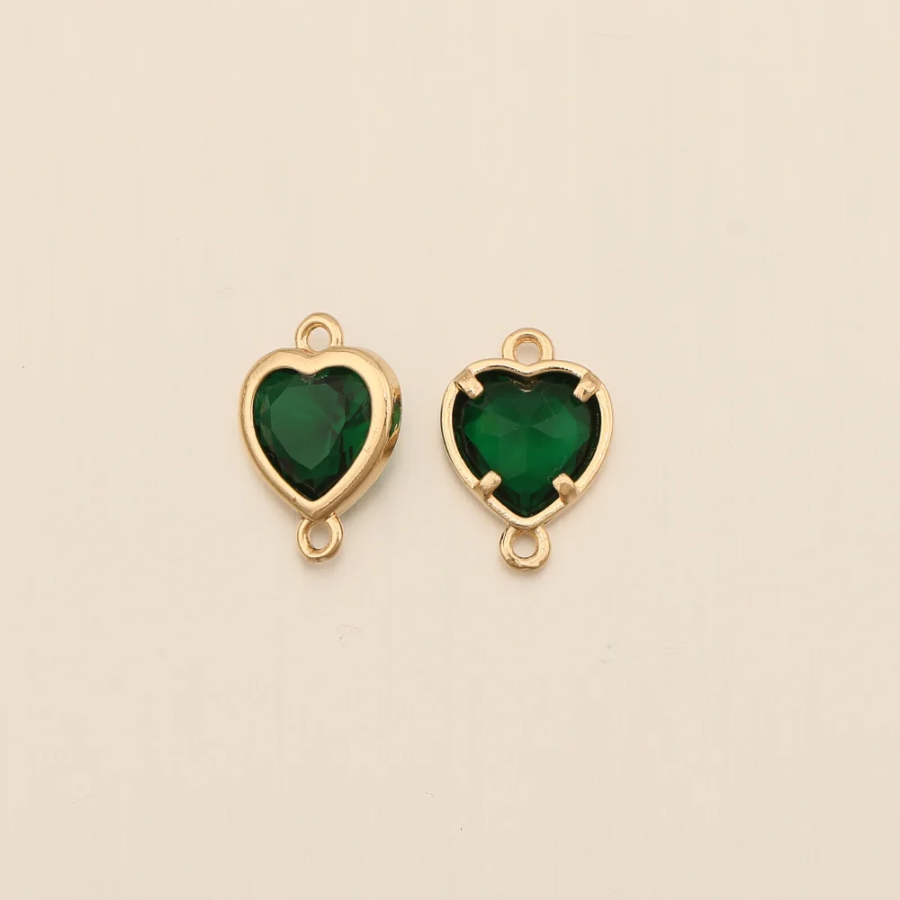 Cordial Design 10*14MM 100Pcs Jewelry Findings & Components/Rhinestone Connectors/CZ Charms/Heart Shape/Hand Made/DIY Making - cordial