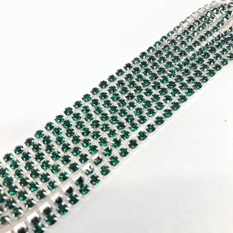 Vibrant 30-Color Glass Crystal Rhinestone Chain for DIY Fashion and Decor