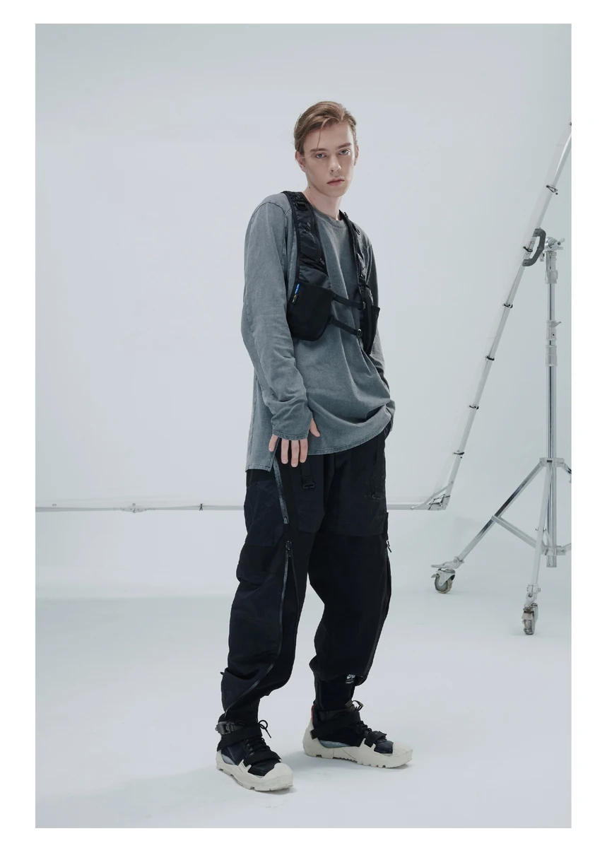 Reindee Lusion 21aw double shape zipper waterproof pants side molle waist adjustment stitching materials techwear gorpcore