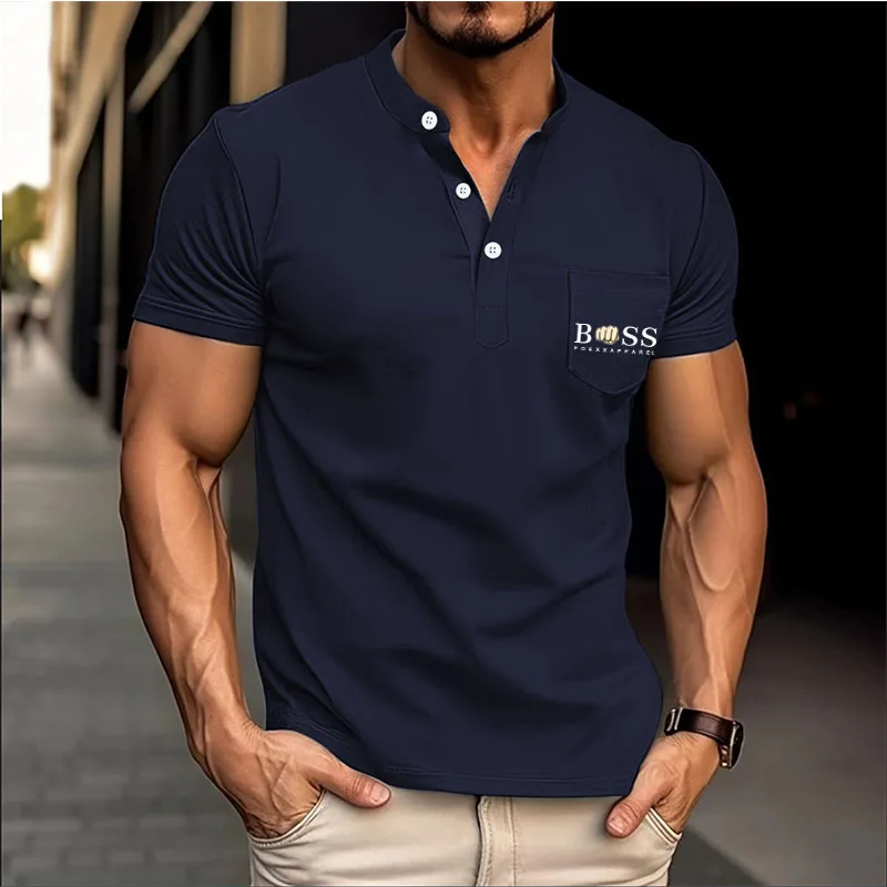 

Hot selling printed Polo shirt for men's hot high-quality short sleeved breathable top for business and leisure Polo shirt cloth