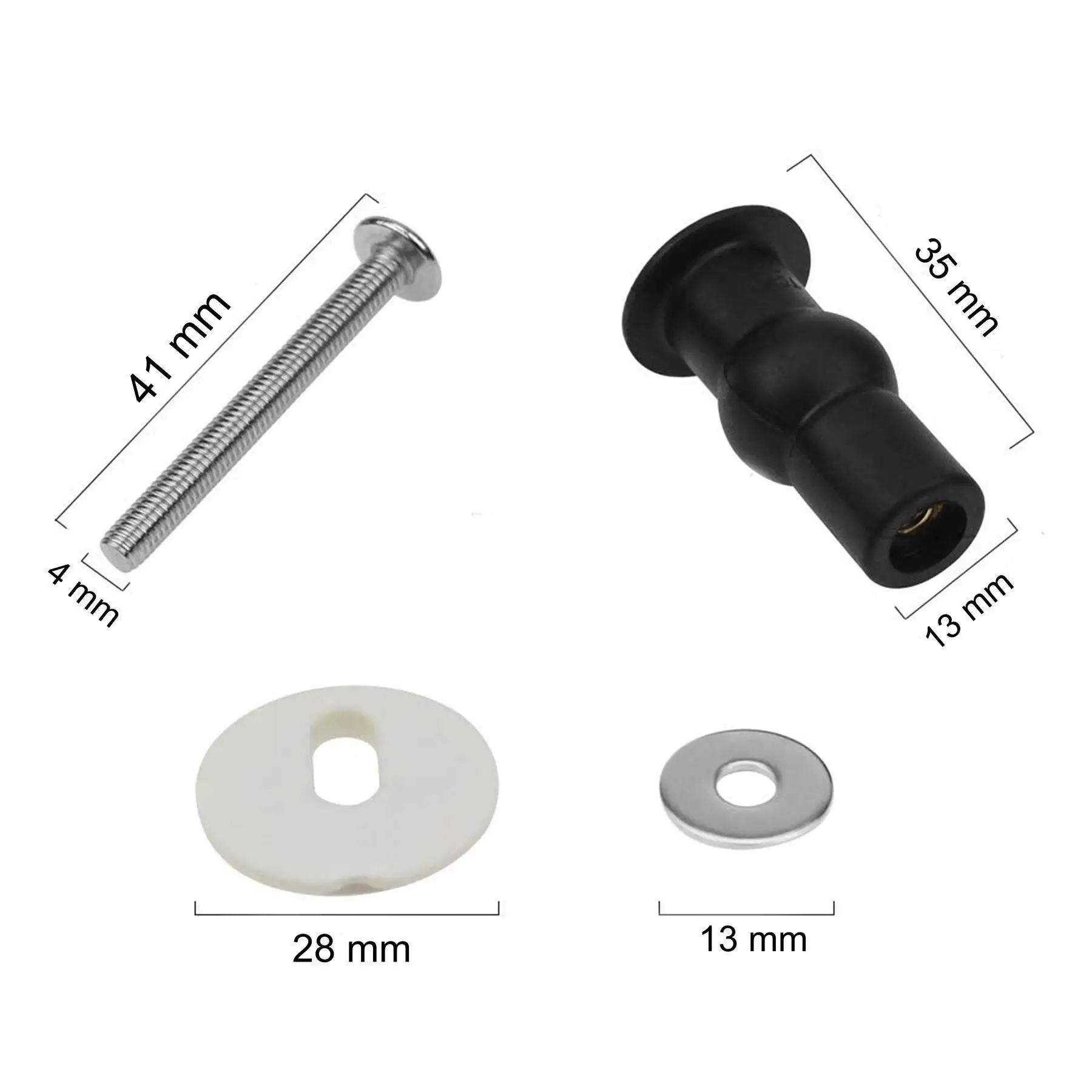 Toilet Seat Screws Toilet Seat Hinges Bolt Expanding Rubber Top Nuts Screw Fixings Fix WC Blind Hole Fittings 4 Pack