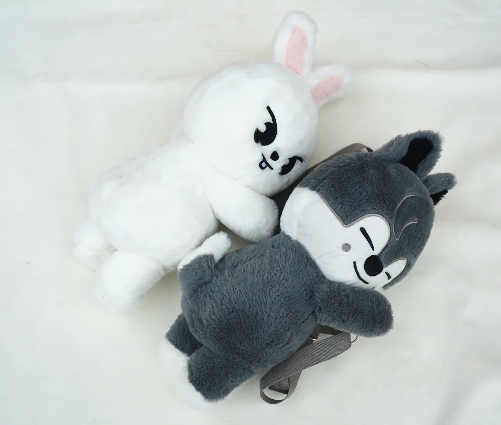 45-50cm Kpop Skzoo Plush Keychain Toy Wolfchan Keychain Kawaii Cartoon Stuffed Animal Plushie Doll Large Sleeping Pillow Gift