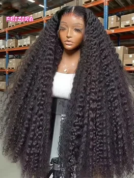 Peluca rizada de onda profunda de cabello humano con encaje HD frontal 13x6 1