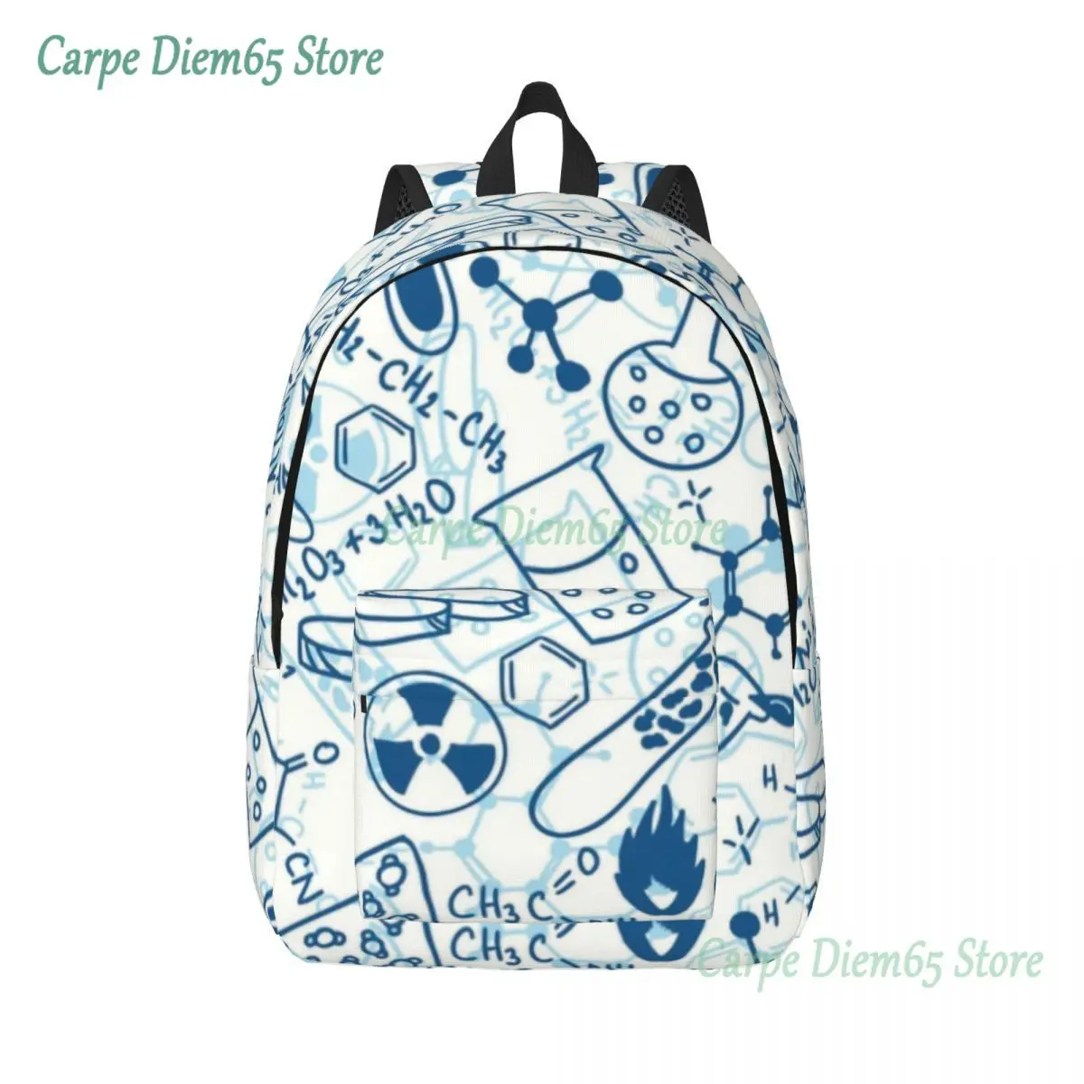 

Customized Chemistry Chemical Lab Canvas Backpack Men Women Casual Bookbag for School College Science Biology Bags