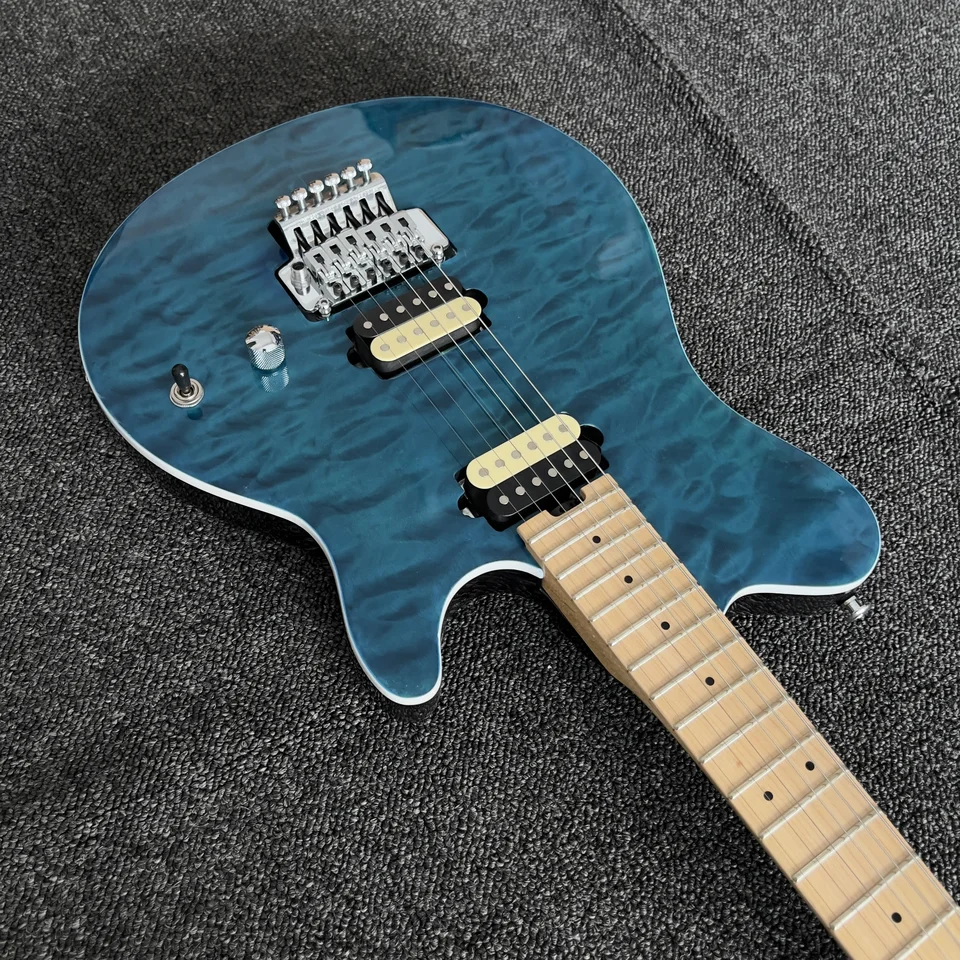Musicman Axis Trans Blue Quilted Maple Top Electric Guitar Solid