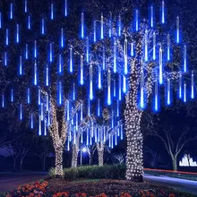 

8 Tubes 30cm LED Meteor Shower Rain Solar Meteor Shower Light String Lights Icicle Snowfall Lights Outdoor Garden Street Decor
