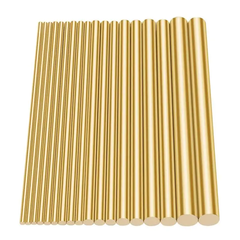 1~10pcs length 100~500mm 1.6/3/4/5/6/8/9/10/12/16/20mm DIY Hardware Brass Rod Round Bar Rod Circular Wire Tube Modelmaking Brass Rod