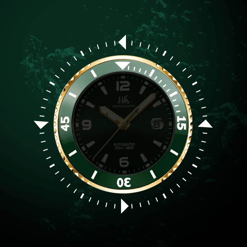 shanghai watch 200m waterproof mechanical men's dive watch 41mm ceramic bezel automatic wristwatch calendar luminous watch s3080 Shanghai Watch 200M Waterproof Mechanical Men's Dive Watch 41mm Ceramic Bezel Automatic Wristwatch Calendar Luminous Watch S3080 3