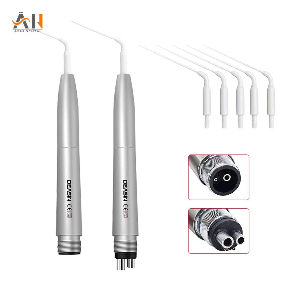 

Dental Ultrasonic Air Scaler With 5 Tips Activation Irrigation Perio Scaling 2/4 Holes Handpiece Dentist Lab
