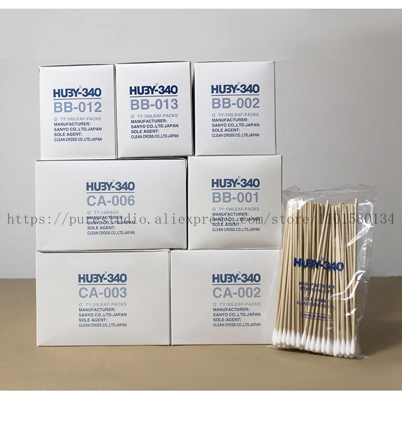 1pack（25pcs）Fiber Optical connector adaptor Cleaner HUBY-340 Dust-free cotton swab wipe stick BB-013 sharp head Optical fiber