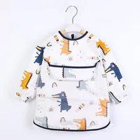 Baby Kids Toddler Long Sleeve Scarf Waterproof Art Smock Feeding Bib Apron Pocket Infant Boys Girls Burp Cloth Bandana Bibs 1