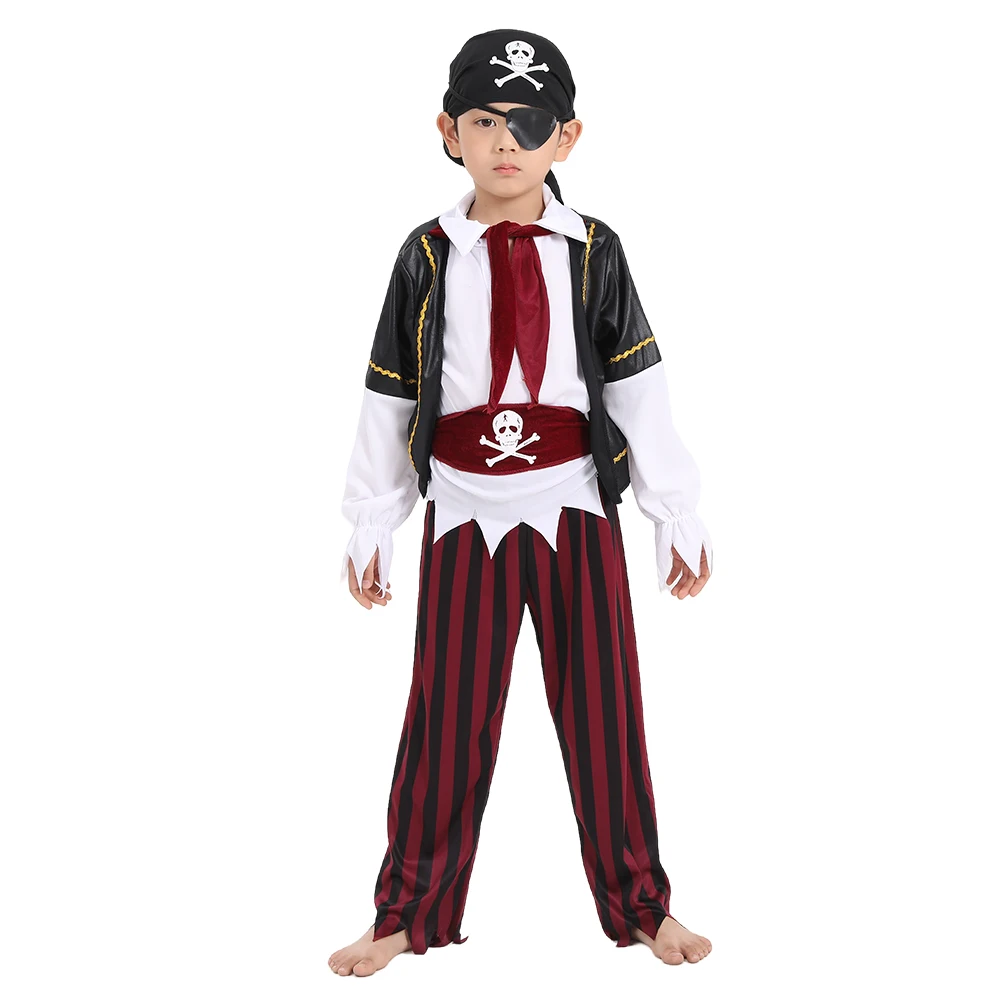 Boys Classic Pirate Costume For Halloween Dress Up Purim Carnival Kids Cosplay Costume