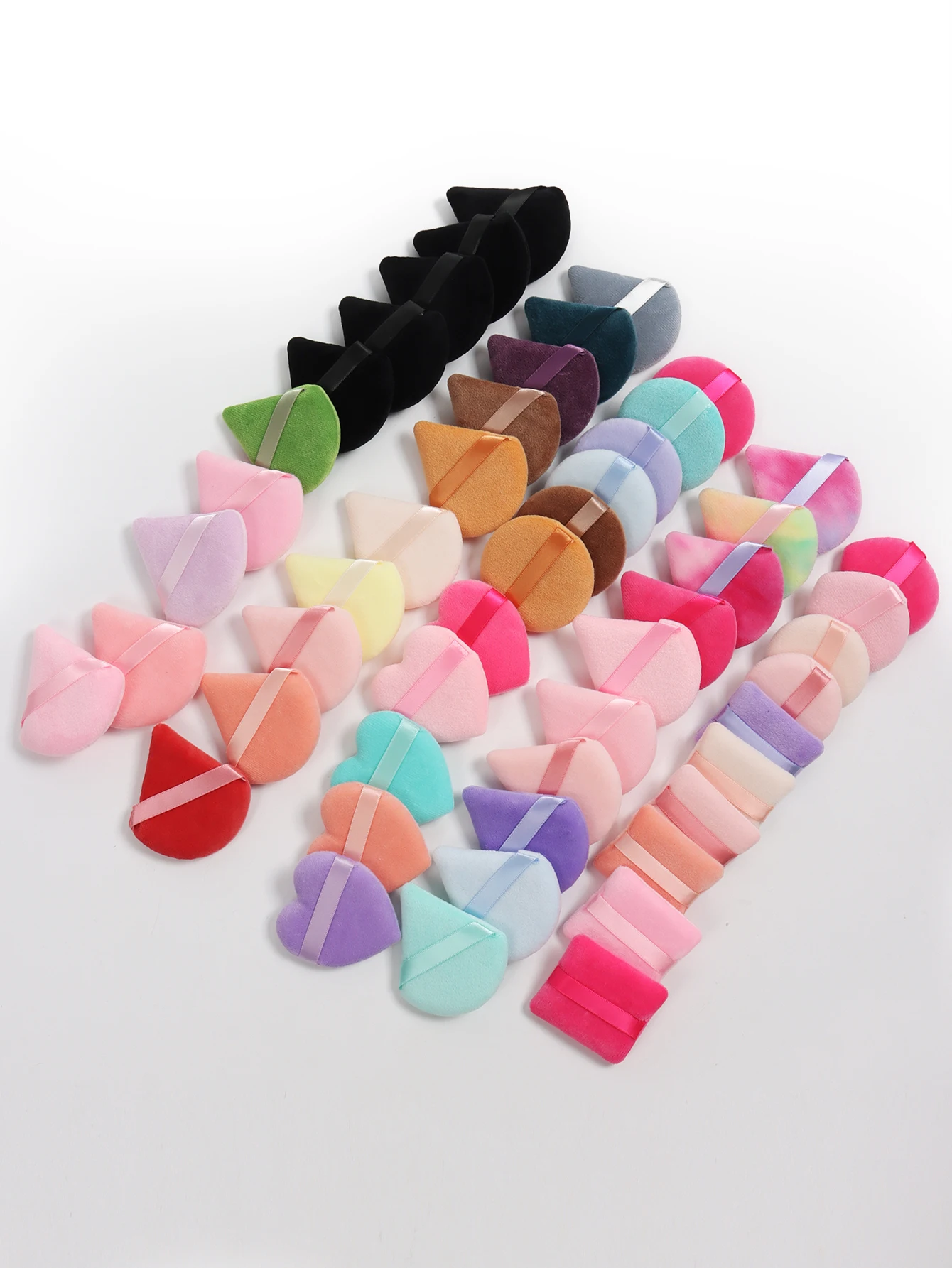 5-10-20-30-50-100 random cotton powder puff bags. Random colors and shapes. Made of ultra-soft velvet, specially designed for sh 5
