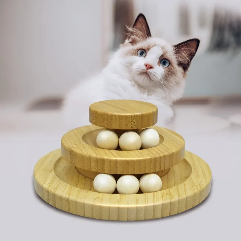 

Sustainable Tower Balls Pet With Track Ball Cat Removable Turntable,indoor Wooden Toys,cat Toys,natural 6 Toy