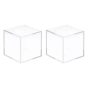 Uxcell Clear Acrylic Plastic Storage Box Square Display Case with