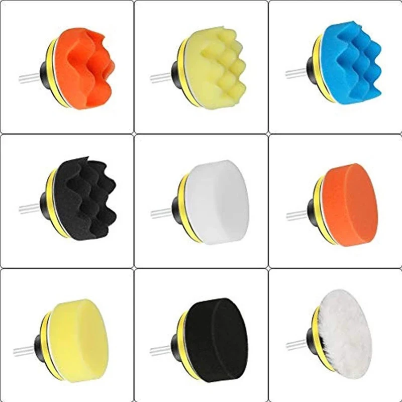 11Pcs/Set Polishing Sponge Plate Set Imitation Plush Waxing Cleaning Sponge Wheel Car Beauty Electric Drill Polishing Disc 4