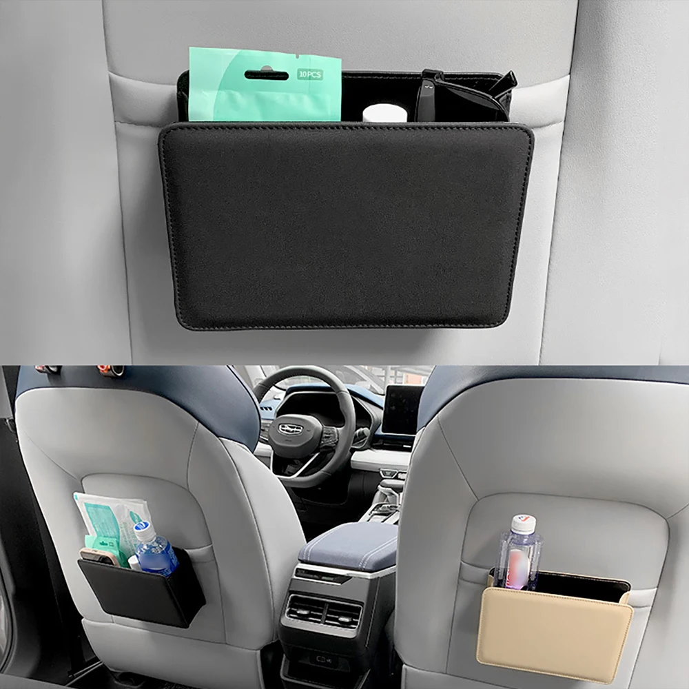 Car Storage Bag Car Trash Can Foldable Seat Back Hanging Storage Box Interior Products