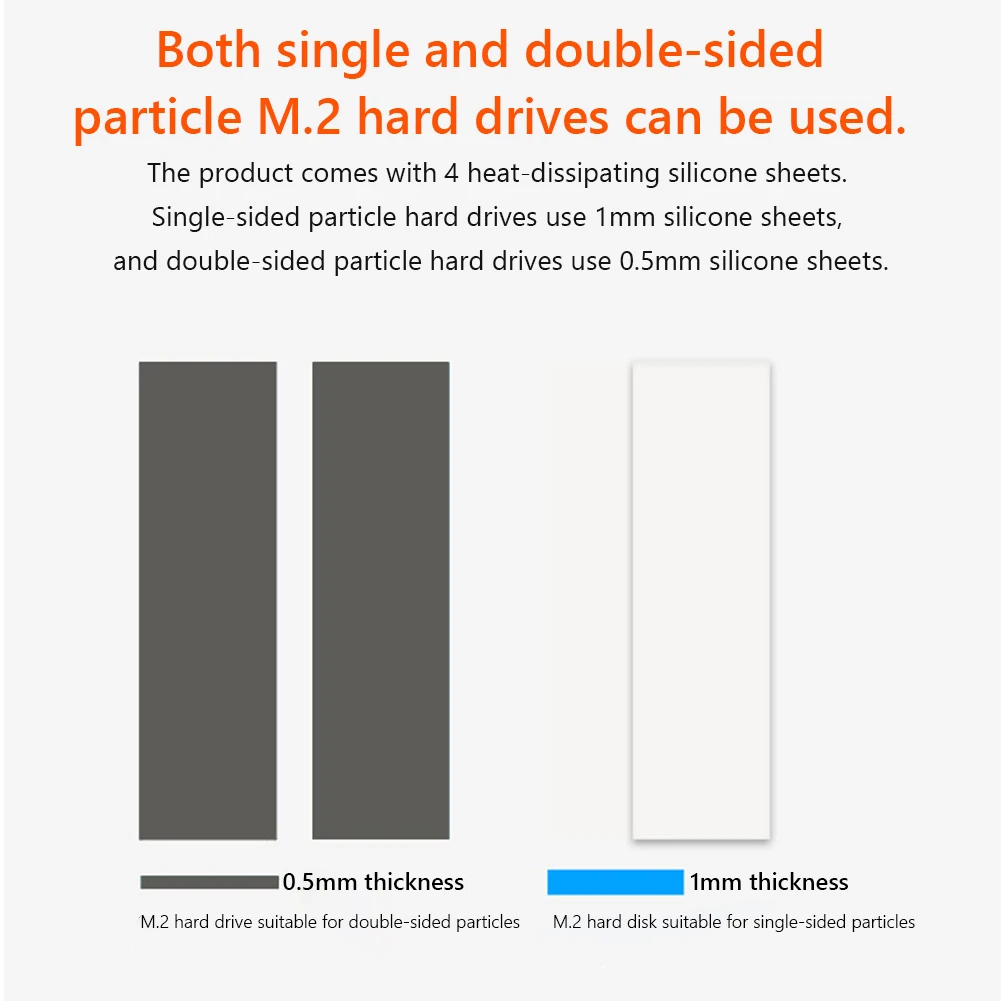 Aluminum M.2 SSD Radiator With Thermal Pad Solid State Disk Heat Sink Hard Disk Cooler Heatsink Computer Accessorie For M.2 2280