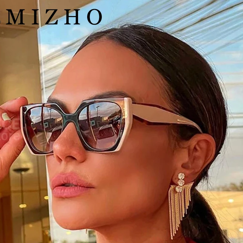 

Новинка 2023, брендовые дизайнерские роскошные солнцезащитные очки MIZHO, квадратные женские модные затемненные очки, винтажные очки Uv400 для мужчин