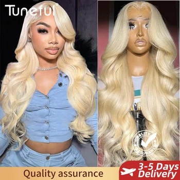13x6 HD Transparent 613 Blonde Lace Frontal Human Hair Wigs Body Wave Lace Wigs Tuneful 613 Blonde Lace Front Human Hair Wigs 1