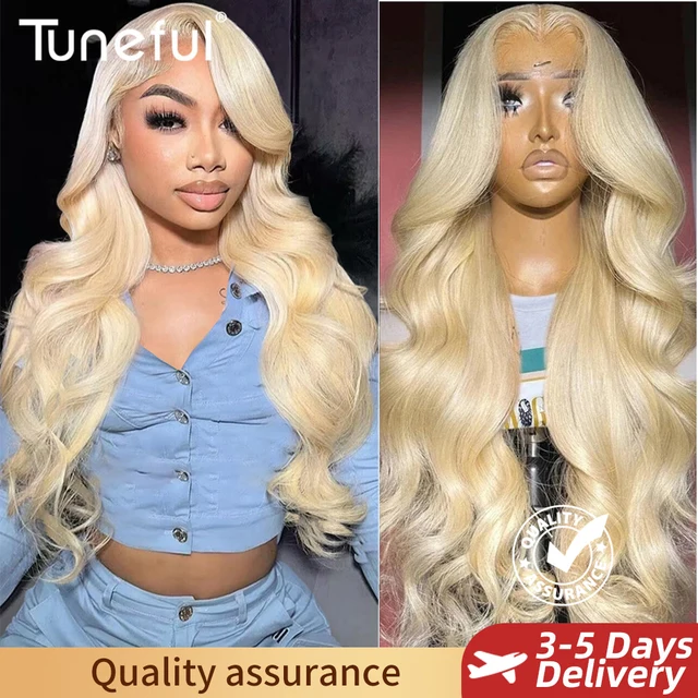 13x6 HD Transparent 613 Blonde dentelle frontale perruques de cheveux humains vague de corps dentelle perruques Tuneful 613 Blonde dentelle avant perruques de cheveux humains 1