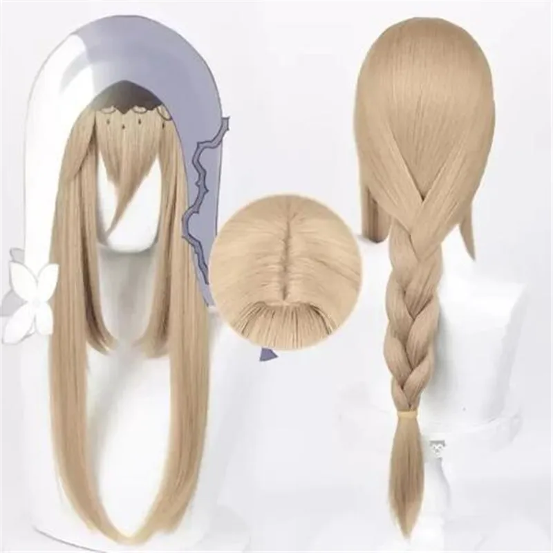 

Game Honkai Impact 3 Aponia Cosplay Wig Linen Brown Long Braid Hair Heat Resistant Synthetic Halloween Party Accessories Props