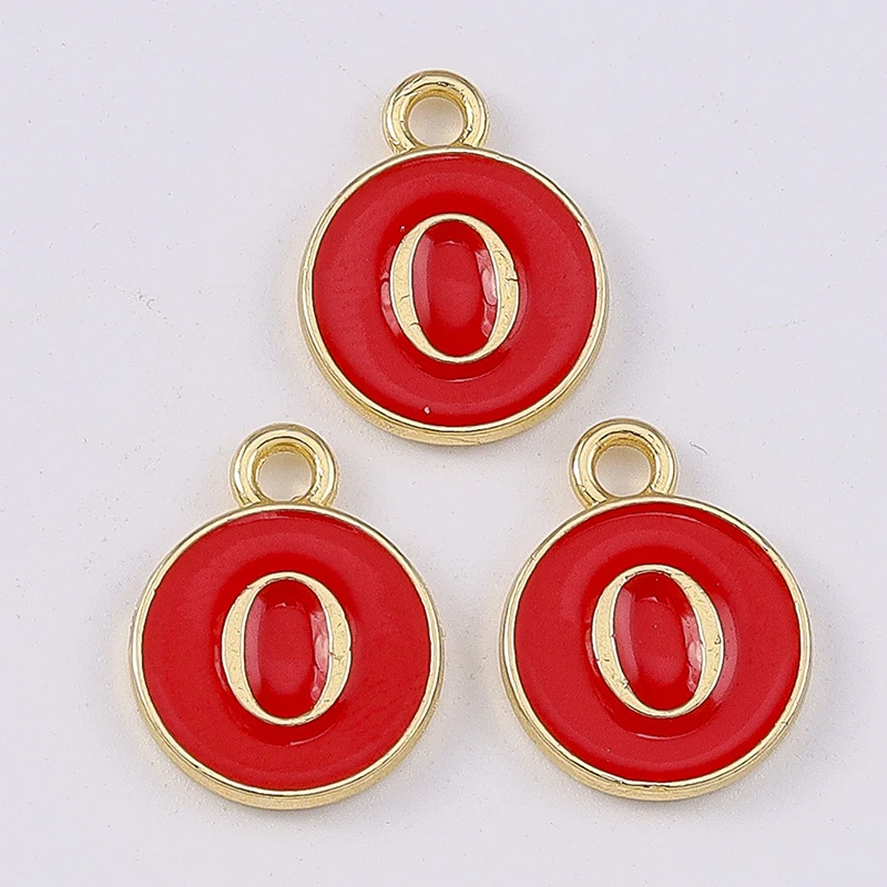 Duarte 20 Stück/Set Niedliche Emaille-Alphabet-Anhänger 26 A-Z Buchstaben-Charms für Schmuckherstellung Ohrringe Anhänger Halsketten DIY Bastelzubehör – Detail 17