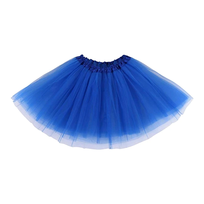 Women Adult 80s Vintage Tulle Skirt Layered Short Ballet Mesh Petticoat 5