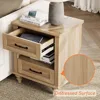 Set of 2 Nightstands with Drawers & Charging Station, 2 Pack with Solid Wood Feet, Nightstands 6