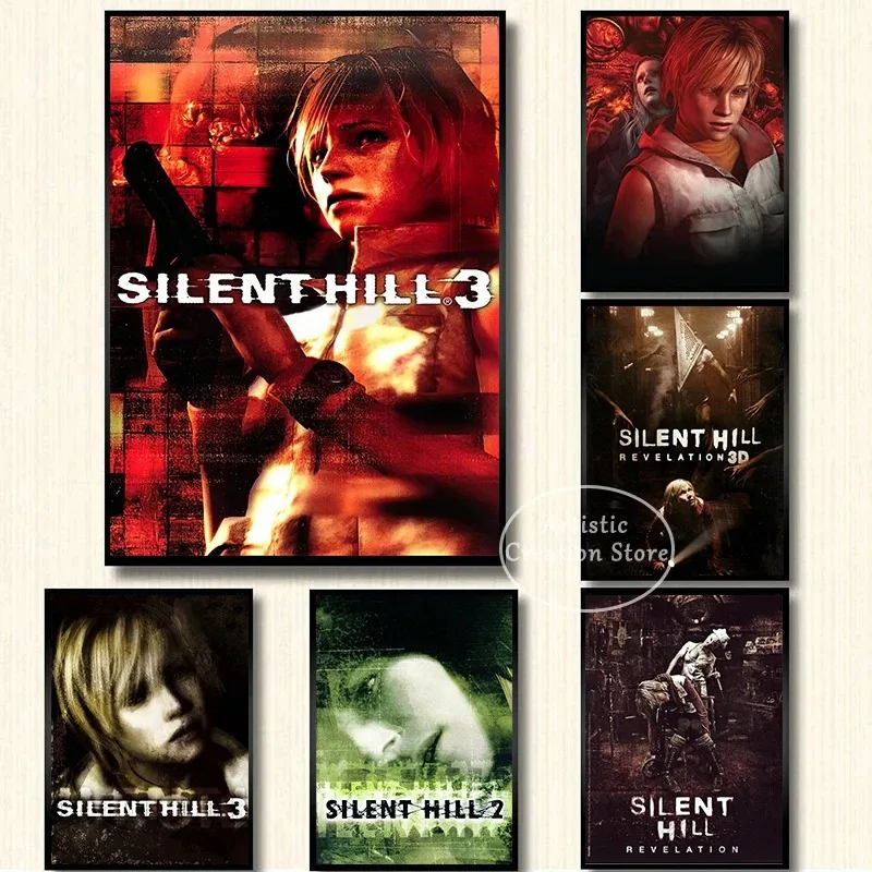 Silent Hill Game Poster Print Art Canvas Painting Wall Art Thriller Game Pictures for Bedroom Room Wall Home Decor Gifts