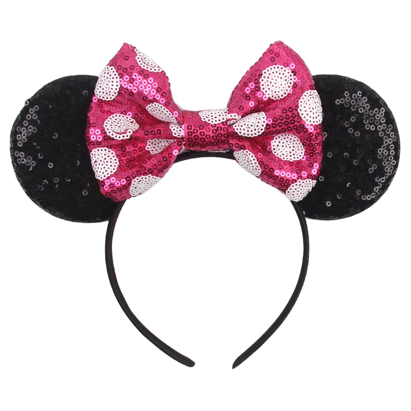 Klassische Maus Ohren Stirnband Für Frauen Mädchen Festival Party Prinzessin Haarband Kinder Pailletten Bogen Weibliche Nette Neue Haar Zubehör – Detail 10