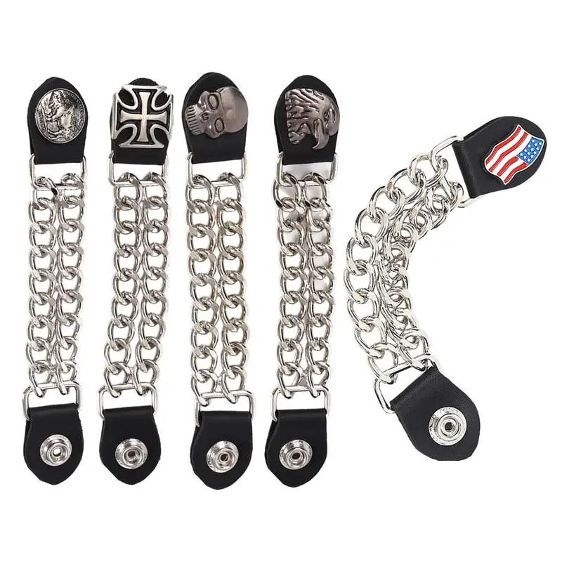4pcs/set Motorcycle Vest Extenders rider biker Chain for Motorcycle Vest jacket man woman biker buttons buckles extenders 2