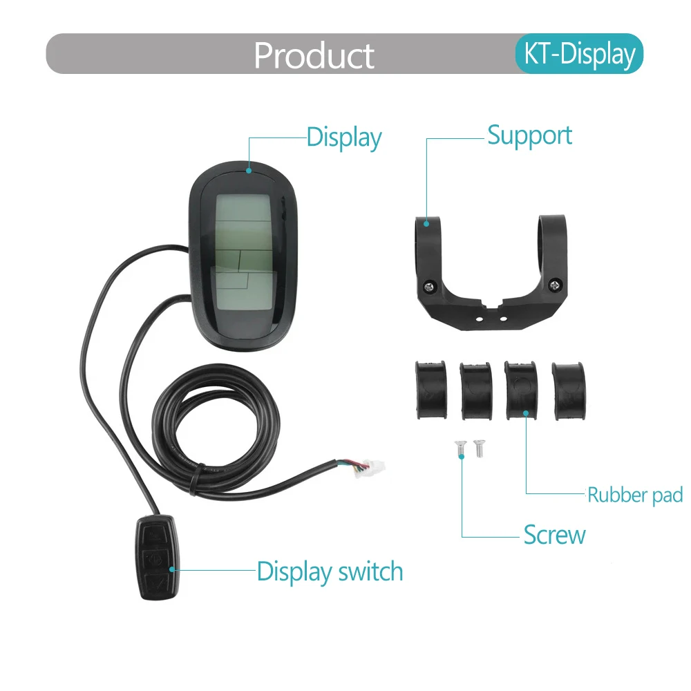 Ebike KT LCD6 Color Display 36V/48V LCD7C Display with Waterproof Plug Color Screen Meter for Electric Bicycle Conversion Kit