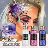 12 Colors Bright Crystal Sparkling Sequins Gel Eye Shadow Eye Makeup Face Body Sparkling Liquid Gel Festival Makeup Cosmetic 30g 2