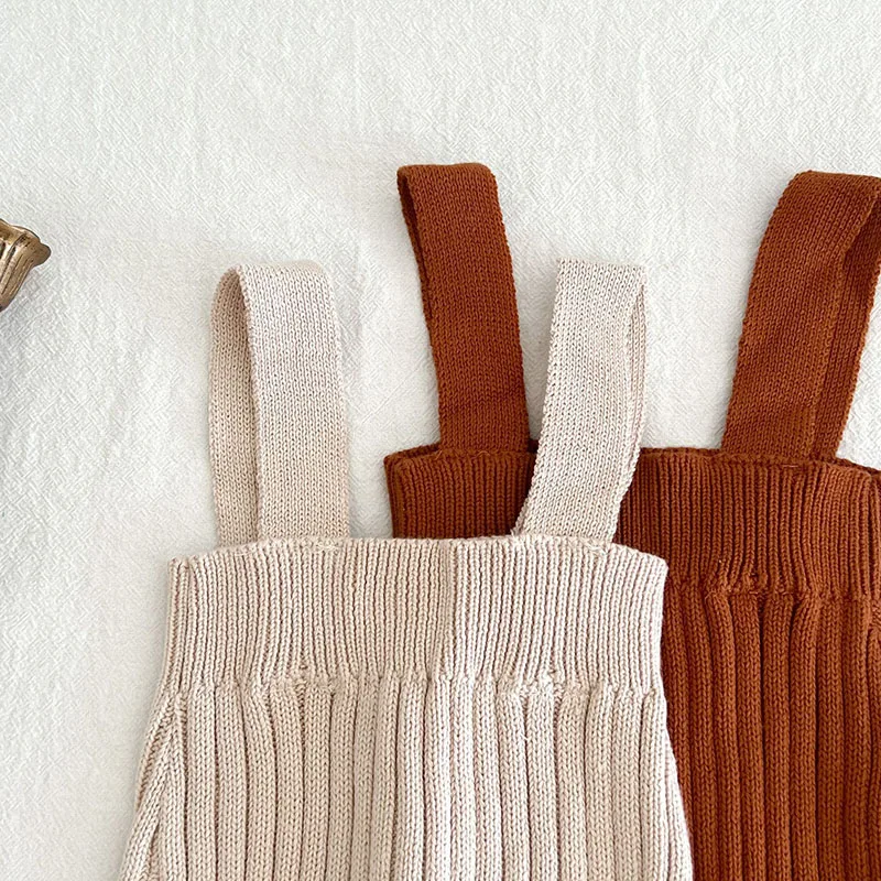 Knitted Baby Pants High Waist Solid Color Versatile