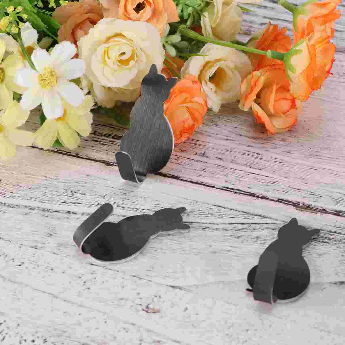 

Creative Sticky Hooks Cat Shaped Nail Free Stainless Steel Hooks Adhesive Towel Coat Wall Mounted Hooks Decoration