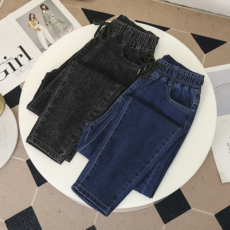

Plus Size Women Jeans Slim Labeling High Waist Stretch Denim Pencil Harem Pants Curve Clothes Autumn 2023