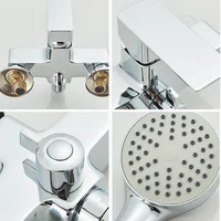 Chrome Alloy ติดผนังอ่างอาบน้ําก๊อกน้ําฝักบัวหมุนยาวก๊อกน้ําอ่างอาบน้ําก๊อกน้ําในครัวเรือนอ่างอาบน้ําชุดฝักบัว ﻿ ﻿ 3