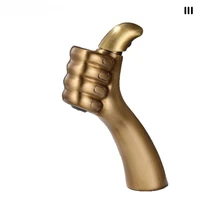 ใหม่ Creative Thumb ก๊อกน้ําห้องน้ําในครัวเรือนห้องน้ําทองเหลืองโบราณอ่างล้างหน้าก๊อกน้ําร้อนและเย็น 6