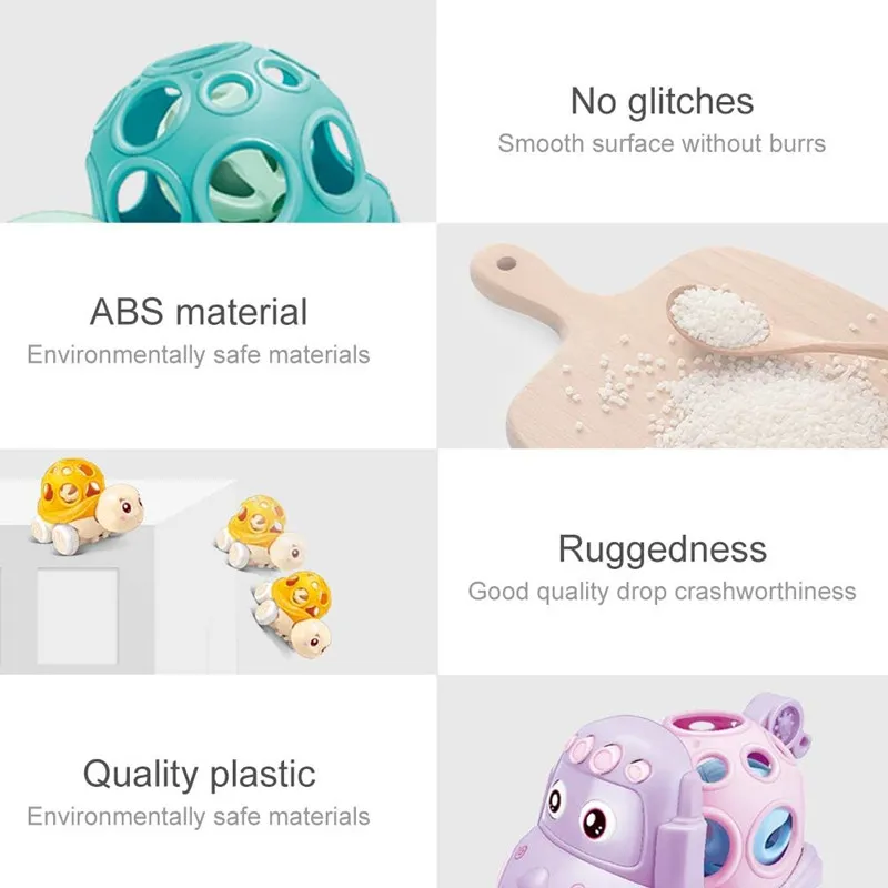 Baby Car Toys 6 12 Months Soft Rattle Roll Cars Toddler Push and Go Truck Friction Powered Vehicles Early Development Toy Gift - 3